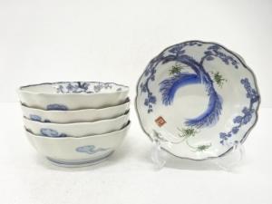 古伊万里　染付　松竹梅　なます皿　5客揃